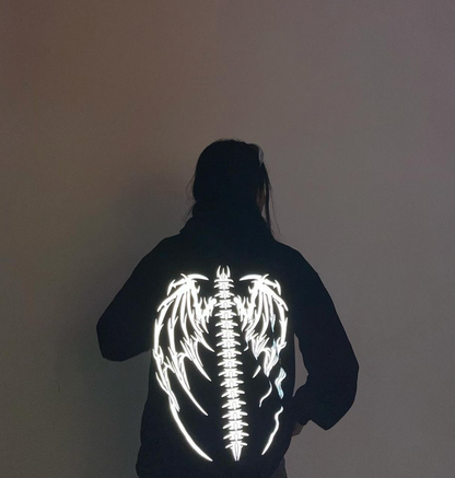 SKELETON-WINGS Reflective Hoodie