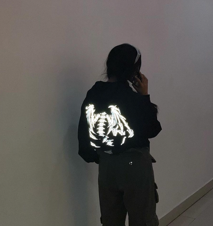 SKELETON-WINGS Reflective Hoodie