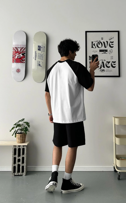 Monochrome Raglan Oversized Tee