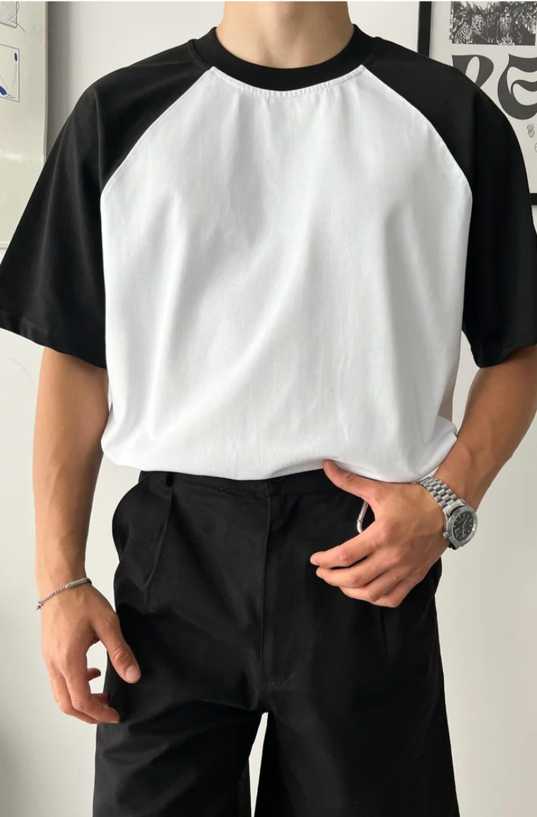 Monochrome Raglan Oversized Tee