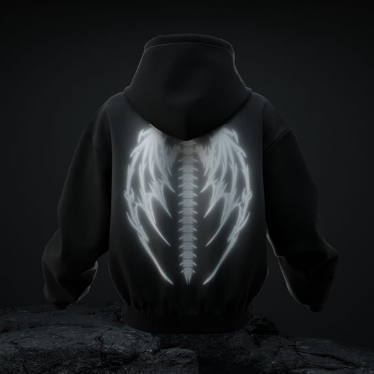 SKELETON-WINGS Reflective Hoodie