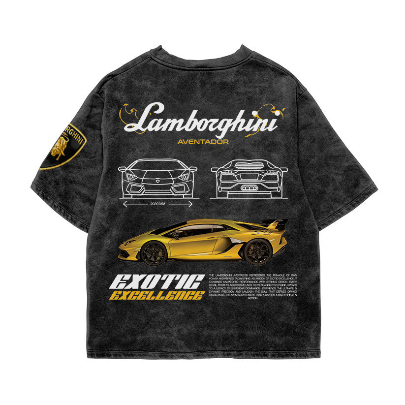 Lamborghini Aventador Acid wash tee