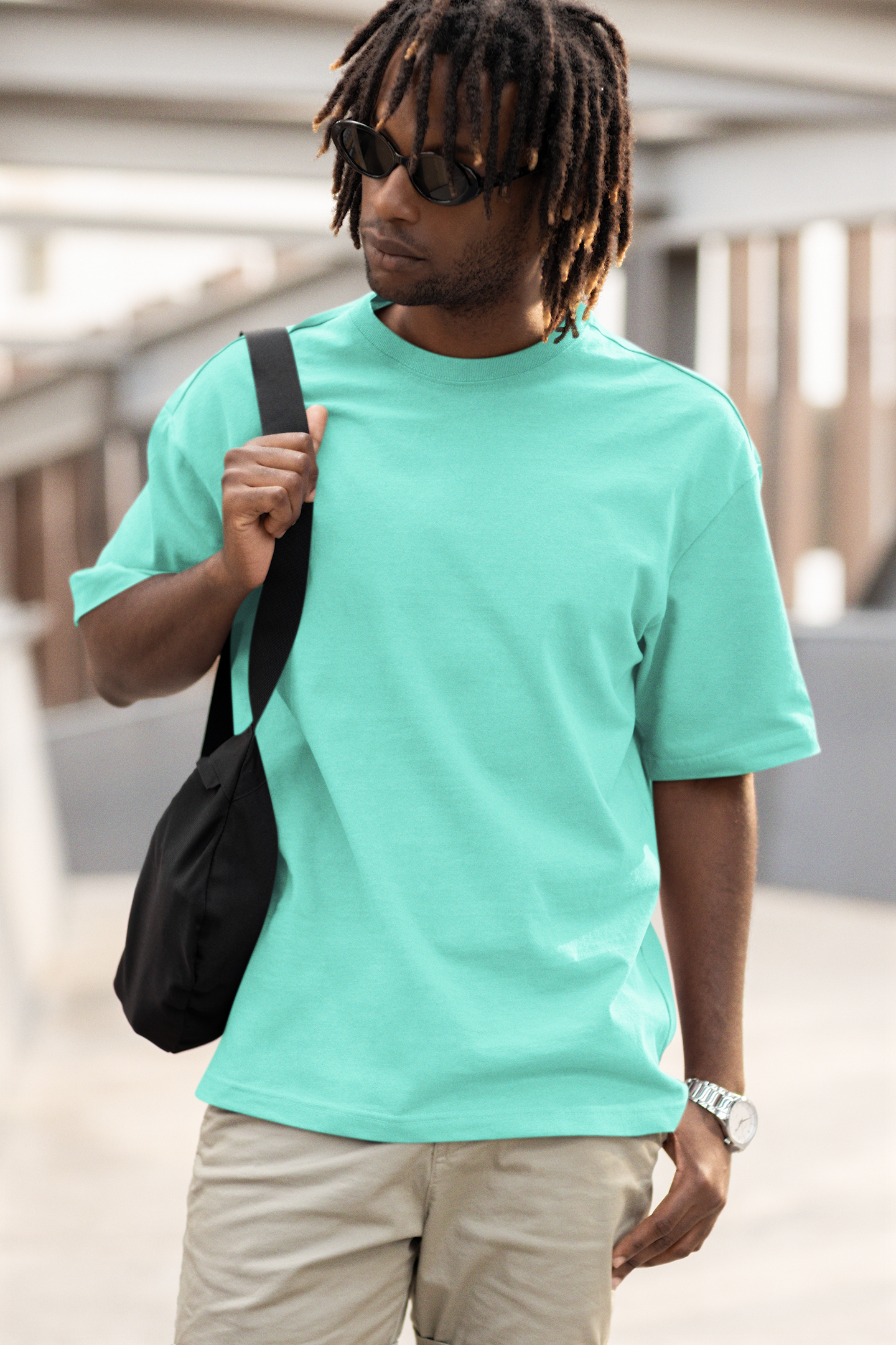 Aqua Blue Heavyweight Tee